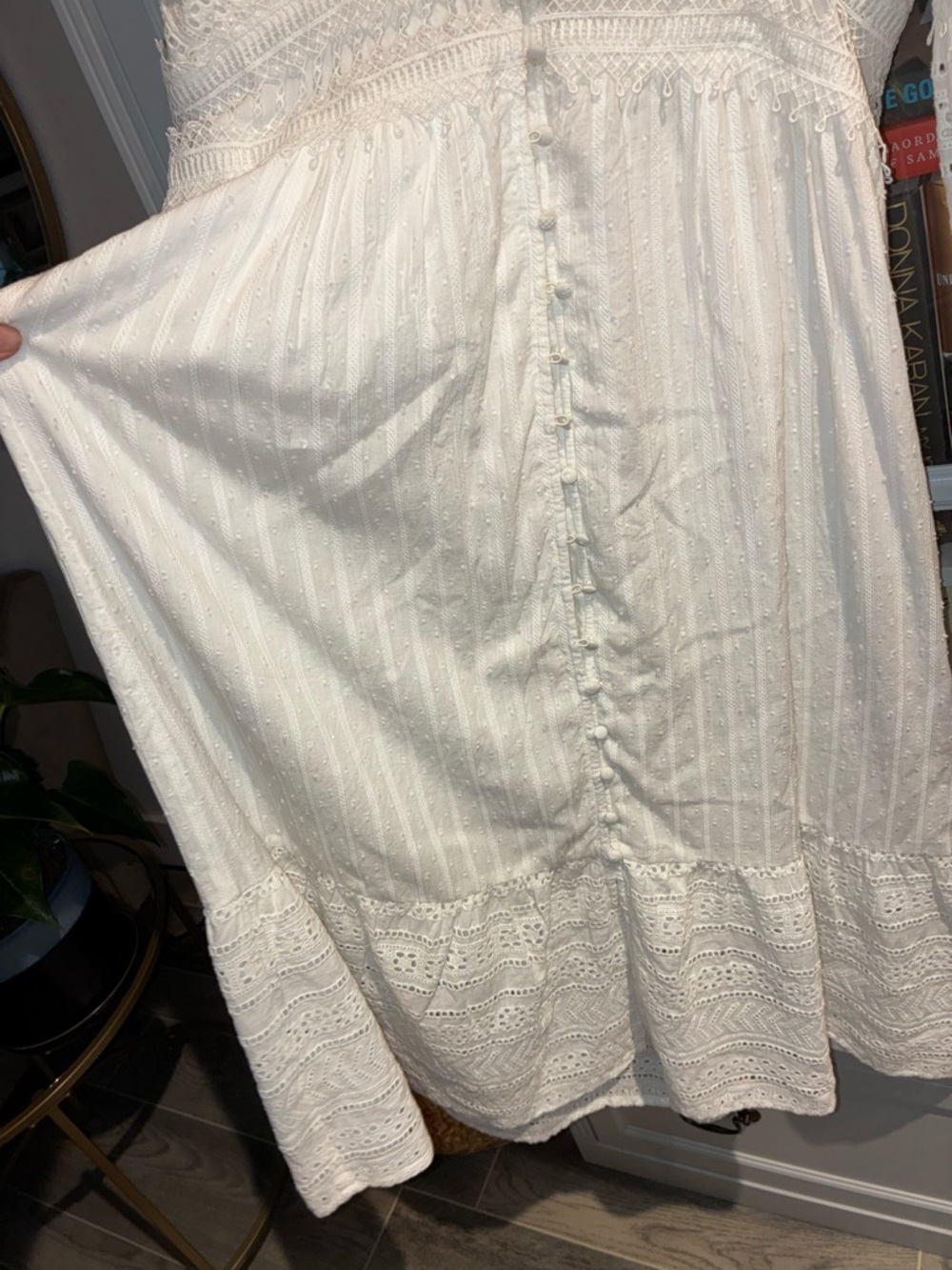Anthropologie White Eyelet Midi Dress - Picture 5 of 6